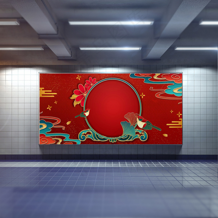 中国风国潮展板背景psd分层模板psd模版下载