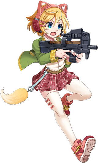 女孩枪手素材卡通