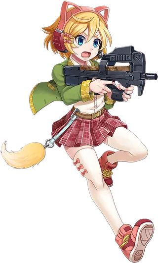 女孩枪手素材卡通