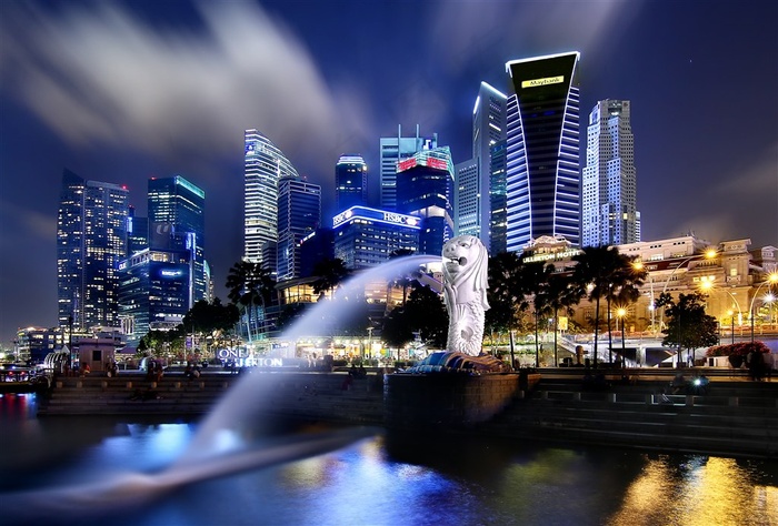 新加坡夜景图片素材