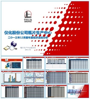 瓶片生产中心年度经济活动分析报告ppt模板预览图