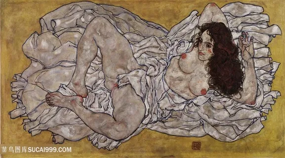 席勒手绘美女高清装饰画