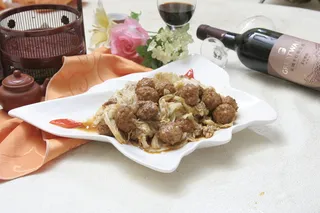 白菜熘丸子 18元