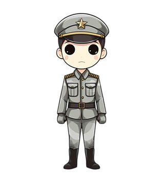 军人士兵卡通免抠