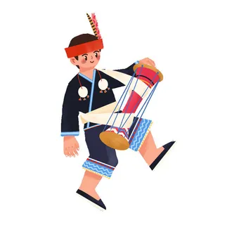 手绘-少数民族元素人物贴纸7