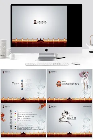 国脸谱ppt模板预览图