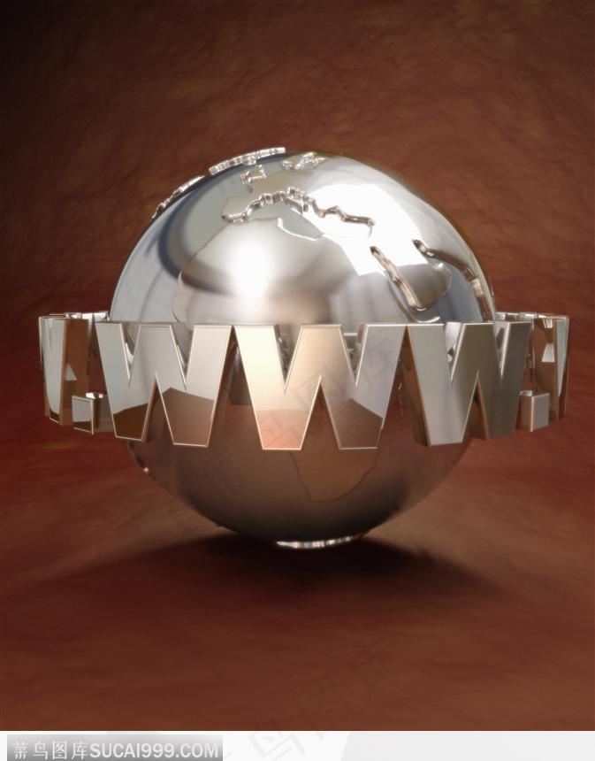 地球仪 WWW   立体字 金属