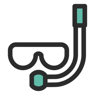 PNG呼吸管潜水面罩免抠