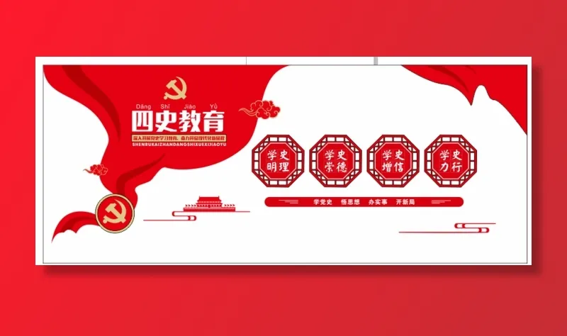 党建党史文化墙源文件CDR平面效果图cdr矢量模版下载
