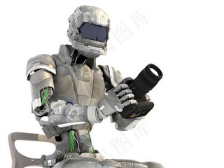 智能机器人3D渲染科幻海报超高清图片