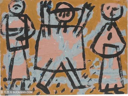 保罗克利手绘人物简约时尚插画