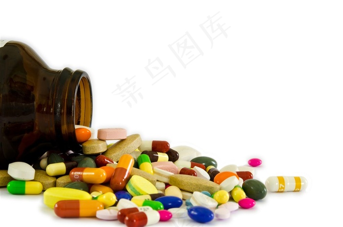 倒出的药瓶高清图片