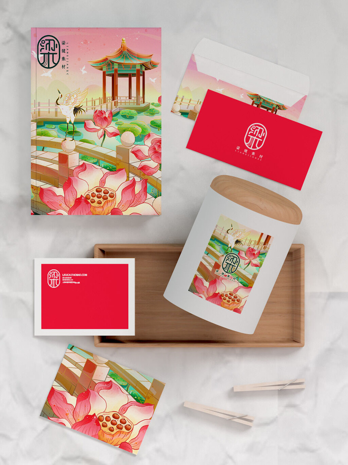 高端文创样机素材产品中国风国潮logo礼盒包装VI智能贴图PSD模板psd模版下载