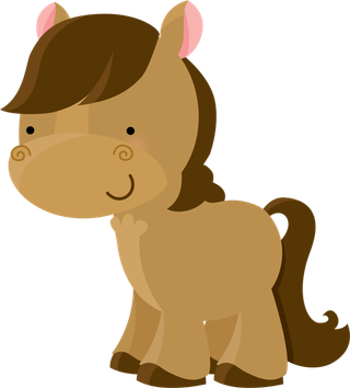 小马驹素材卡通简笔