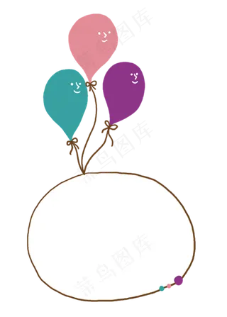 卡通边框 卡通彩色框  手绘对话框 可爱边框 免抠