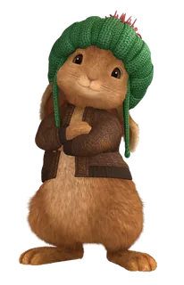 戴帽子灰色兔年