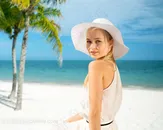 海边清纯美女图片