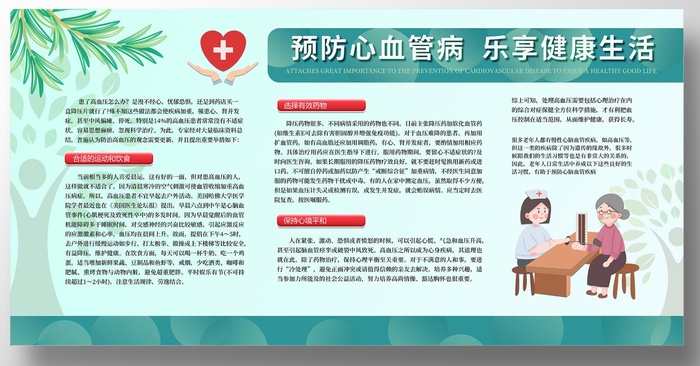 预防心血管病健康教育宣传展板