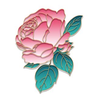 国潮风立体浮雕金边手绘花朵花卉PSD设计PNG免扣图片元素素材