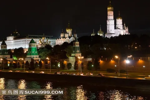 灯火通明的克里姆林宫