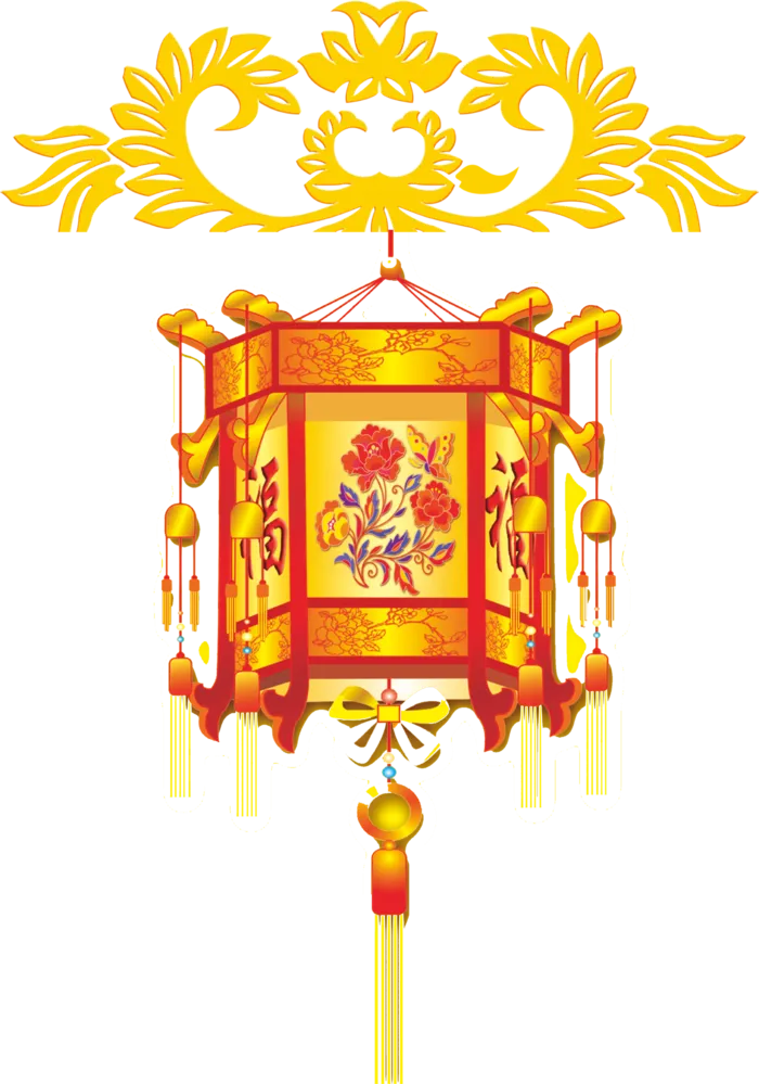 卡通手绘灯笼中秋节元宵节花灯新年海报元素PNG免扣PS素材