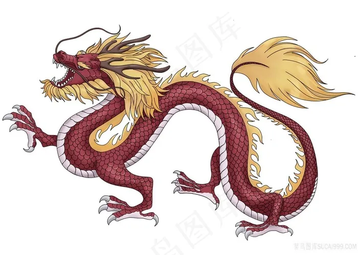 棕色的龙手绘插画