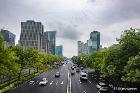 北京国贸大街上的景观