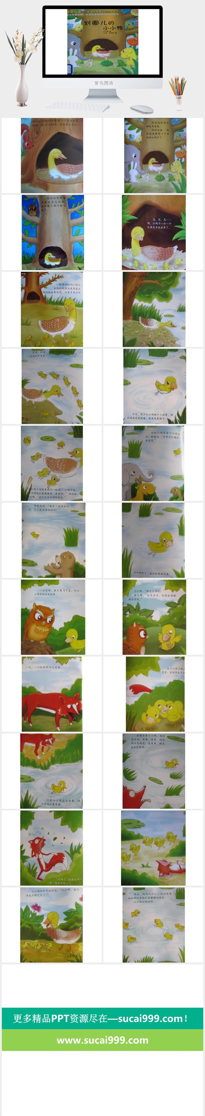 划圈儿的小小鸭幼儿园绘本故事ppt模板