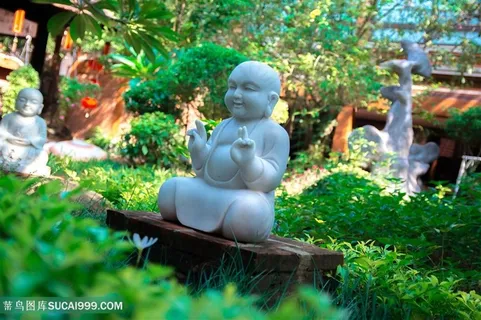 可爱小和尚塑像佛像图片