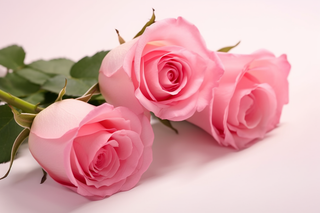 粉红玫瑰花浅粉背景摄影图
