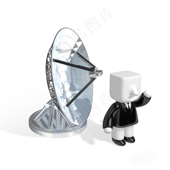 站在雷达前的小人