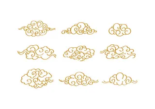 中国风古典式线条祥云纹底纹图案纹理装饰背景素材AI素材