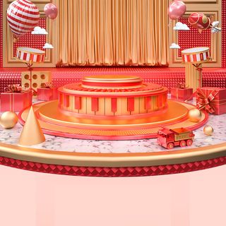 立体C4D场景电商首页主图直通车促销banner海报背景PSD素材