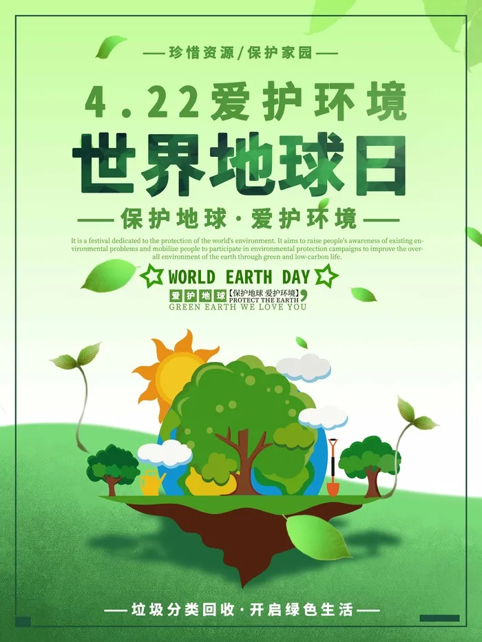世界地球日 世界地球日海报psd模版下载