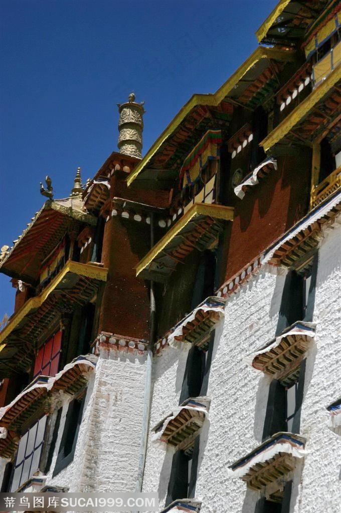 西藏布达拉宫的墙壁及窗