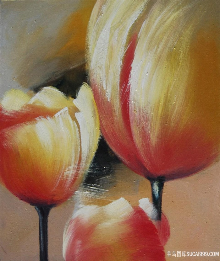 唯美花卉花束油画