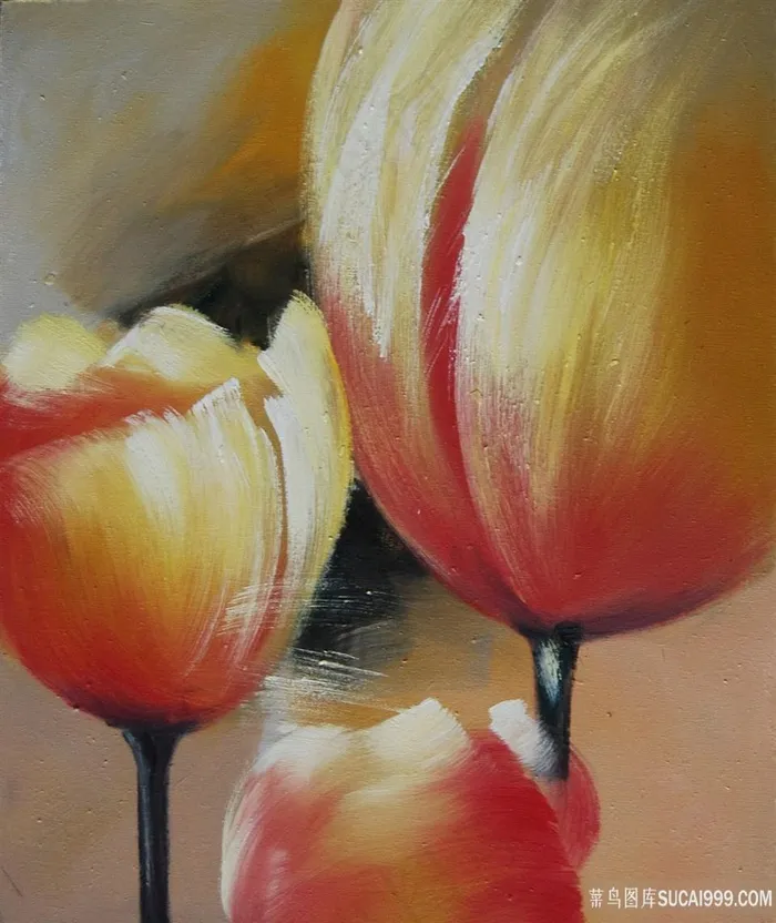 唯美花卉花束油画