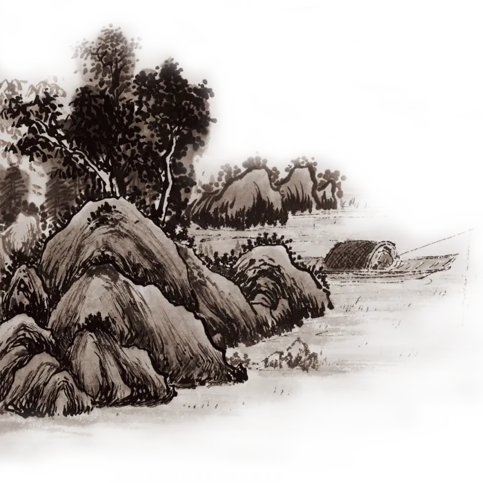 山水画素材中国风水墨画素材元素中国画