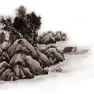 山水画素材中国风水墨画素材元素中国画