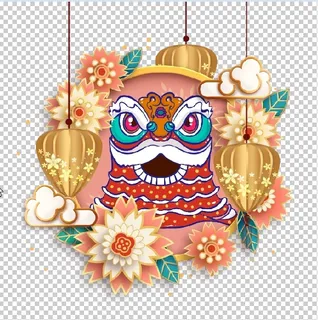设计祝贺新年舞狮背景