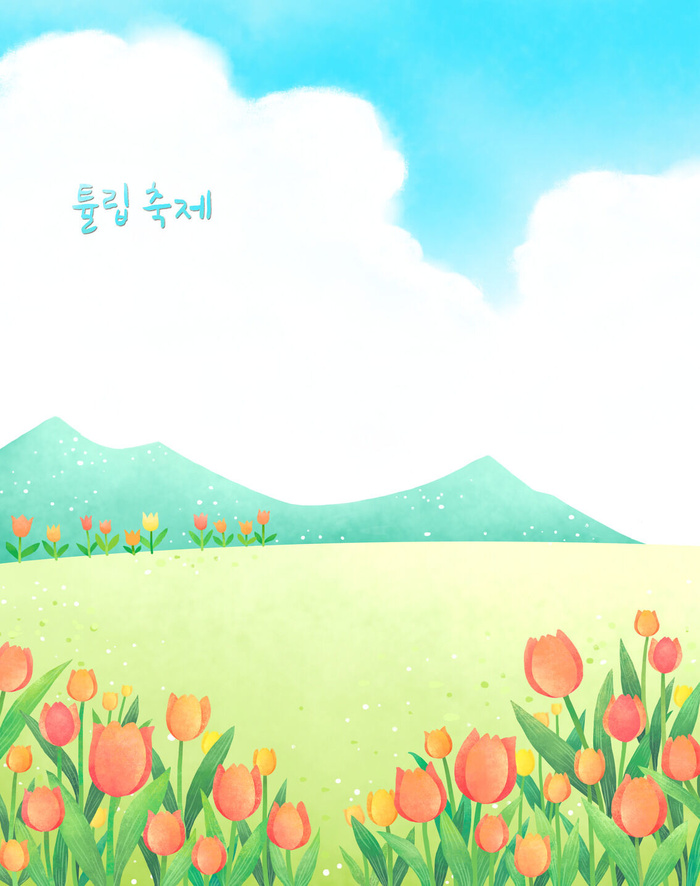 韩国风景绘画PSD素材psd模版下载