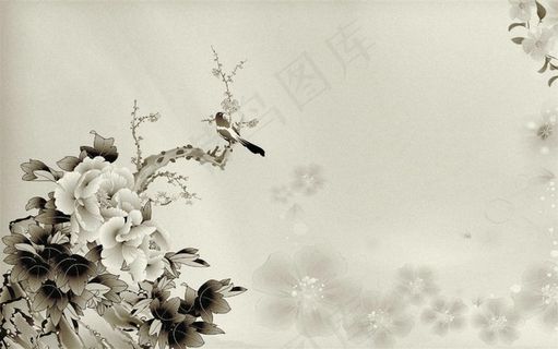 花枝头上歇息的小鸟