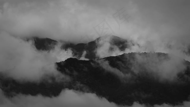 云, 山, 首脑, 地平线, 黑暗, 哥伦比亚, 景观