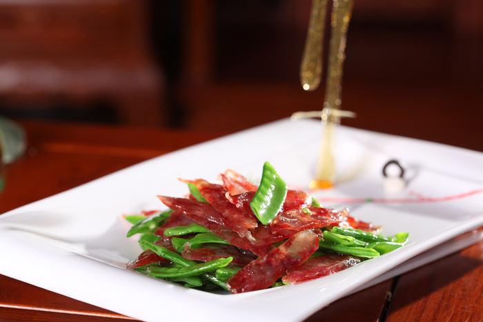 兰豆炒腊肉 (3)