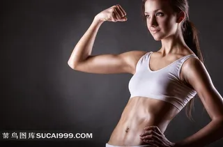 展示健身成果的女汉子特写摄影高清图片健身图片