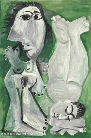 毕加索手绘人物艺术挂画