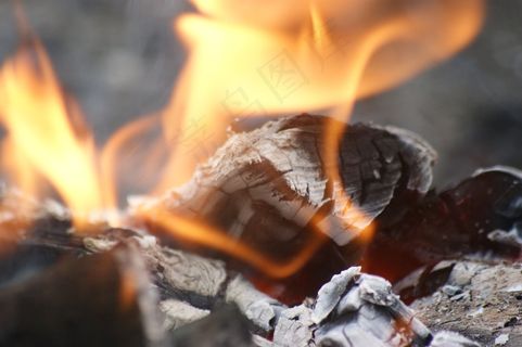 柴火燃烧火苗图片
