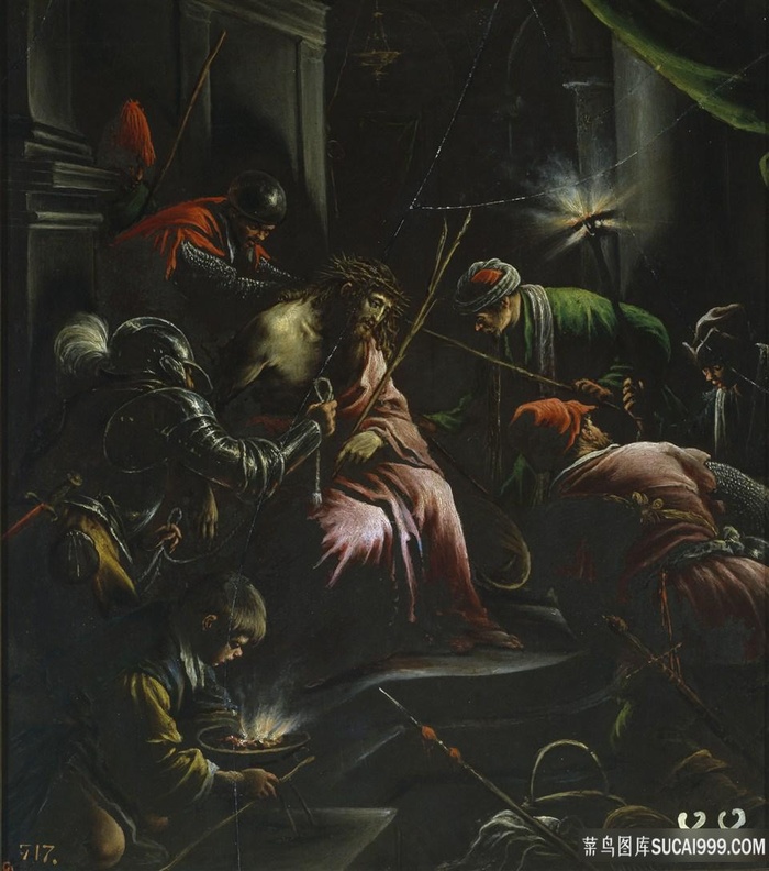 巴萨诺莱安德罗-拉-加冕-德-埃斯皮纳斯室内人物油画