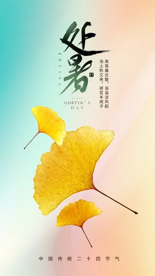 二十四节气处暑创意海报