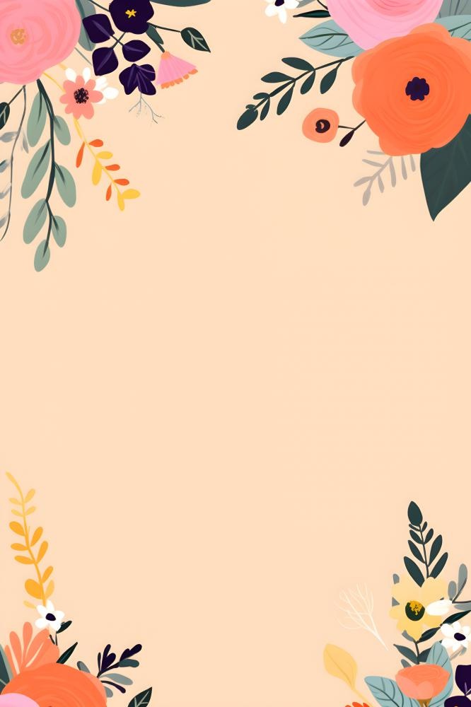 简约扁平鲜花可爱背景(2400x3600)